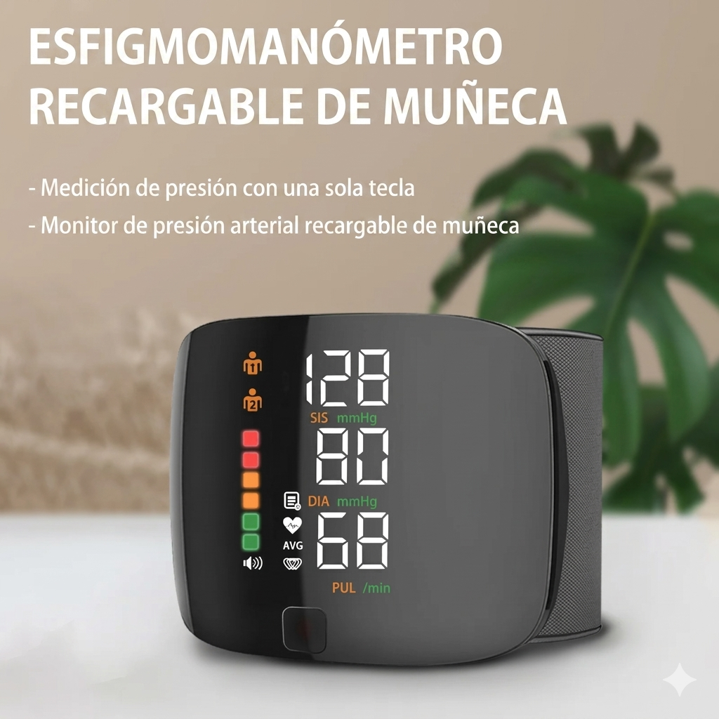 Monitor de presión arterial en la muñeca