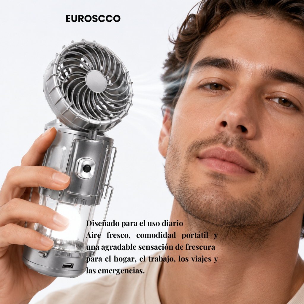 LINTERNA SOLAR CON VENTILADOR 5 EN 1