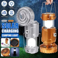 Solar Portable Camping Lanterns Electric Fan 1500mAh LED Solar Power Hanging Tent Rechargeable Outdoor Emergency Lamp with Fan